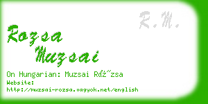 rozsa muzsai business card